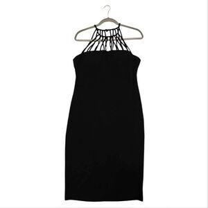 Premier Black Halter Sheath Dress Cocktail Sz 12